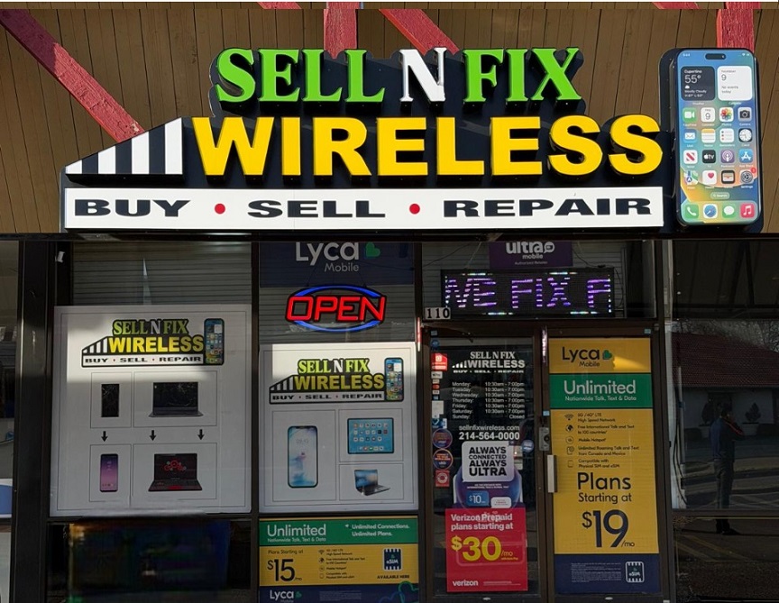 Sell N Fix Wireless Shop Front Entrance - Dallas
